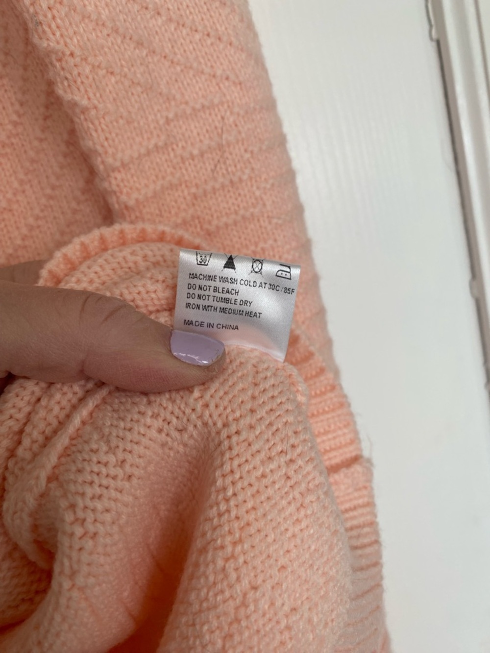 Annabella Light Pink Cable-Stitch Crewneck Sweater - Picture 5 of 5